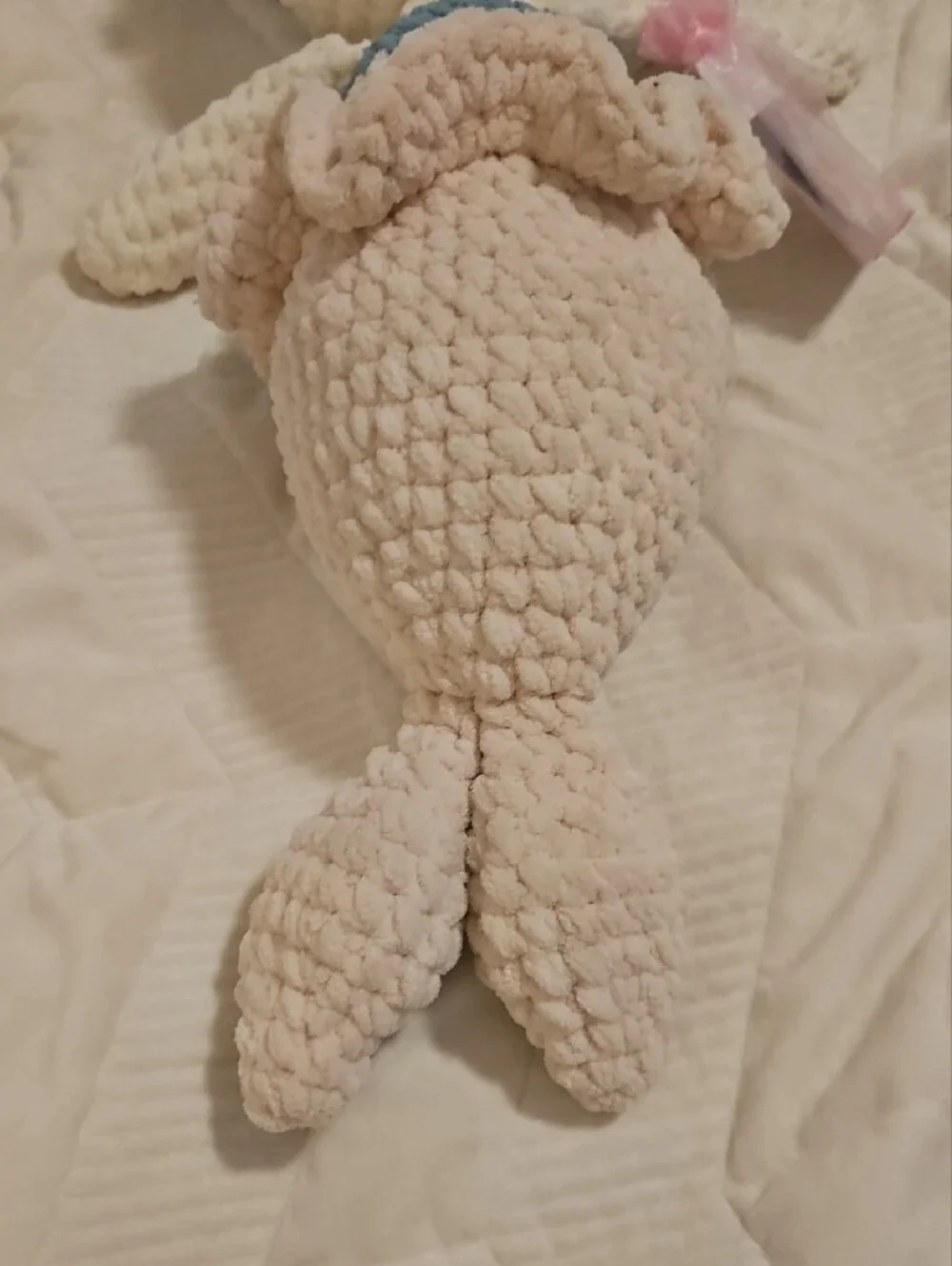 Plush Mermaid Doll Soft Beige & Blue Kids Toy